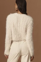 Endless Rose Long-Sleeve Feather-Knit Cropped Sweater