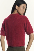 Endless Rose Short-Sleeve Polo Sweater