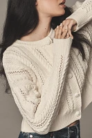 Endless Rose Cable-Knit Cardigan Sweater