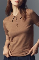 Endless Rose Short-Sleeve Collared Sweater