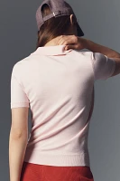 Endless Rose Short-Sleeve Collared Sweater