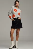 Maeve Cable Floral Pullover Sweater