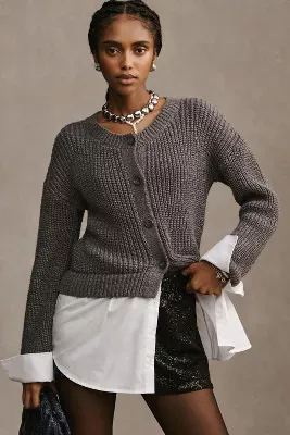 By Anthropologie Cropped Twofer Cardigan Sweater