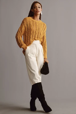 By Anthropologie Sheer Cable Sweater