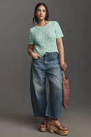 By Anthropologie Crochet Stitched Sweater Tee