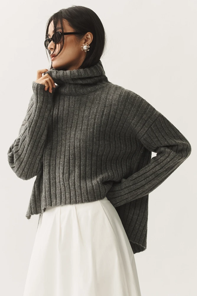 Maeve Turtleneck Bow-Back Sweater