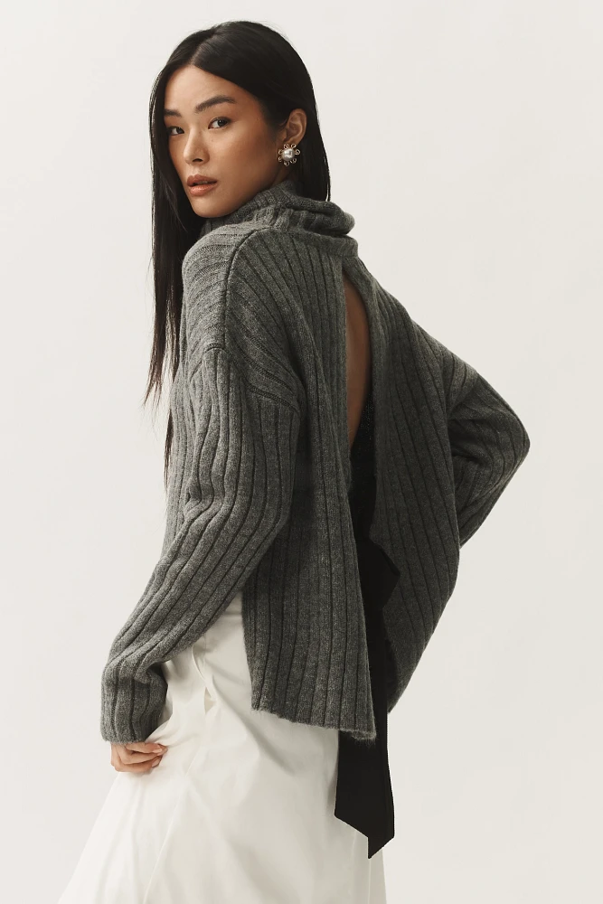 Maeve Turtleneck Bow-Back Sweater