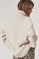 Pilcro Slouchy Cable Turtleneck Sweater