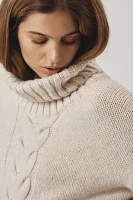 Pilcro Slouchy Cable Turtleneck Sweater