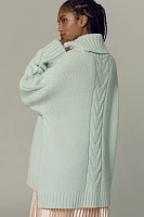 Pilcro Slouchy Cable Turtleneck Sweater