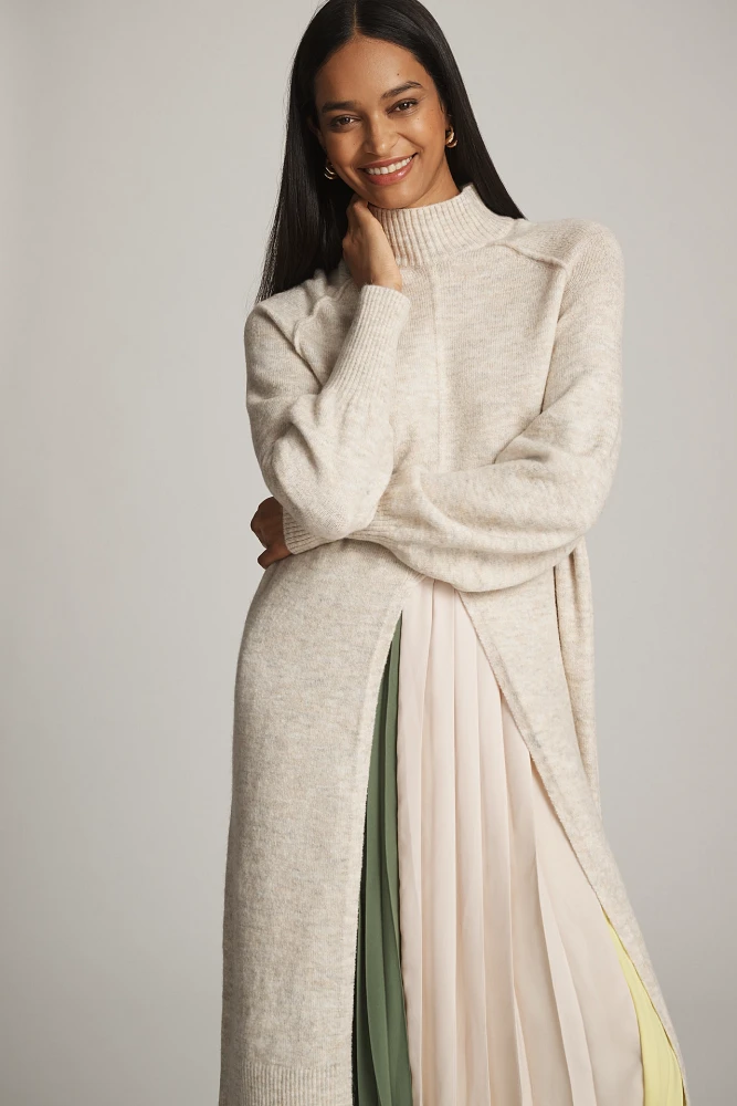 By Anthropologie Longline Split Sweater