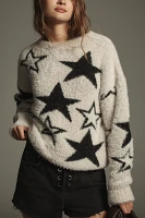 Pilcro Patterned Eyelash Sweater