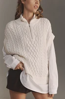 Pilcro Chunky Cable-Knit Twofer Sweater