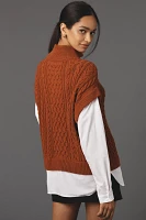 Pilcro Chunky Cable-Knit Twofer Sweater