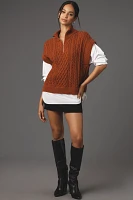 Pilcro Chunky Cable-Knit Twofer Sweater