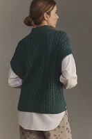 Pilcro Chunky Cable-Knit Twofer Sweater