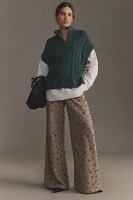 Pilcro Chunky Cable-Knit Twofer Sweater