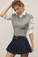 Maeve Twofer Shrunken Sweater Vest & Buttondown Shirt