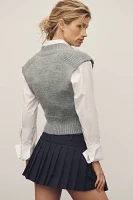 Maeve Twofer Shrunken Sweater Vest & Buttondown Shirt