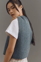 Pilcro Boxy Tee & Ribbed Sweater Vest Twofer