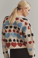 Free the Roses Multi Heart Cardigan Sweater