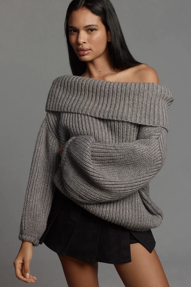 Mare x Anthropologie Asymmetrical Foldover Sweater