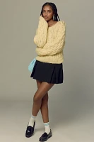 Happy Sheep Hand-Knit Crew-Neck Cable Sweater