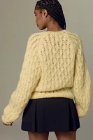 Happy Sheep Hand-Knit Crew-Neck Cable Sweater