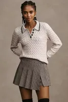 By Anthropologie Collared Cable Sweater