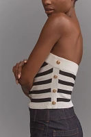 By Anthropologie Striped Side-Button Tube Top