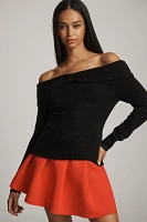 By Anthropologie Bow Off-The-Shoulder Sweater