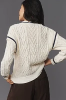 By Anthropologie Cable-Knit Bomber Sweater