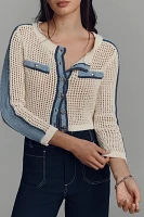 Central Park West Open-Knit Cardigan Sweater