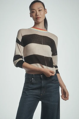 Central Park West Liana Crew-Neck Striped Sweater