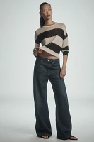 Central Park West Liana Crew-Neck Striped Sweater