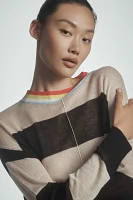 Central Park West Liana Crew-Neck Striped Sweater