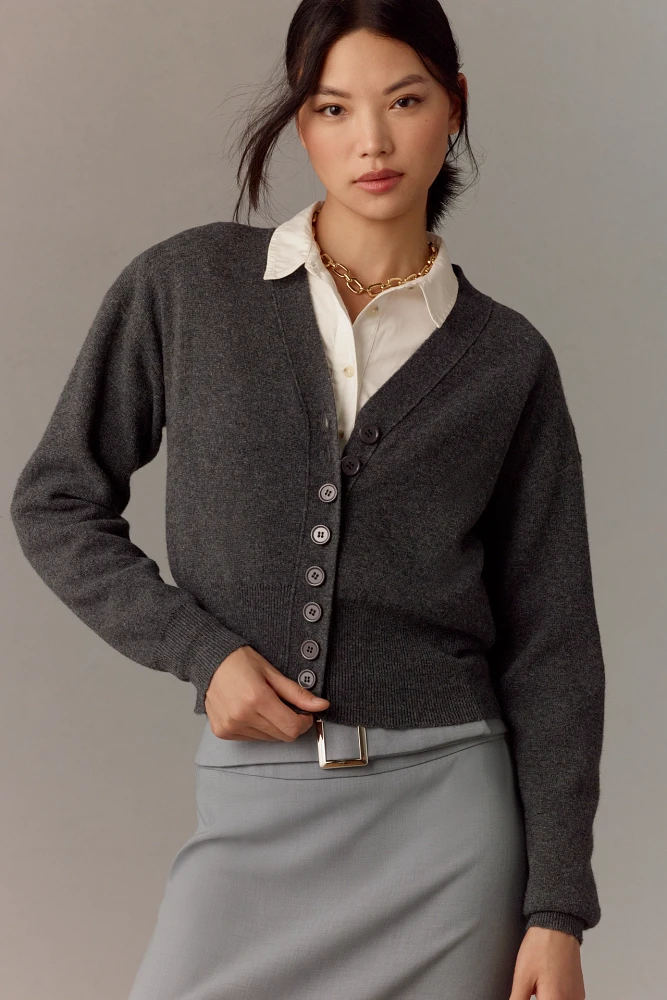 Grey Lab V-Neck Cardigan Sweater