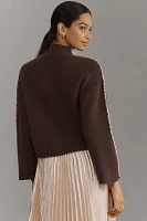 By Anthropologie Mock-Neck Whipstitch Sweater