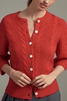 Sanctuary Fuzzy Cable Knit Cardigan Sweater