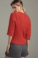 Sanctuary Fuzzy Cable Knit Cardigan Sweater