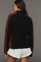 Sanctuary Mock-Neck Sporty Stripe Sweater