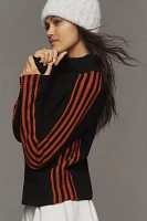 Sanctuary Mock-Neck Sporty Stripe Sweater