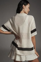 Sanctuary Crochet Resort Macramé Short-Sleeve Buttondown Shirt