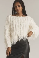 By Anthropologie Boat-Neck Shaggy Sweater