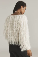 By Anthropologie Boat-Neck Shaggy Sweater