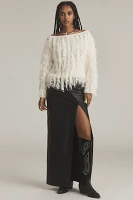 By Anthropologie Boat-Neck Shaggy Sweater