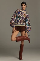 Farm Rio Hearts Ikat Pullover Sweater