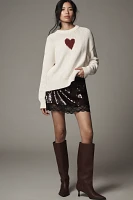 Kerri Rosenthal Lovey Heart Crew-Neck Sweater