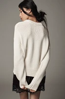 Kerri Rosenthal Lovey Heart Crew-Neck Sweater