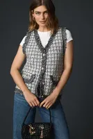 Flat White Tweed Sweater Vest